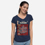 Tales From Hawkins 1-Womens-V-Neck-Tee-Green Devil