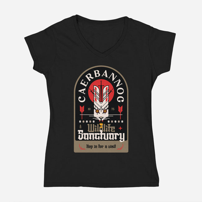 Wildlife Sanctuary-Womens-V-Neck-Tee-BadBox