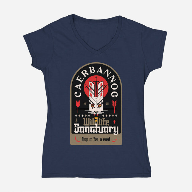 Wildlife Sanctuary-Womens-V-Neck-Tee-BadBox