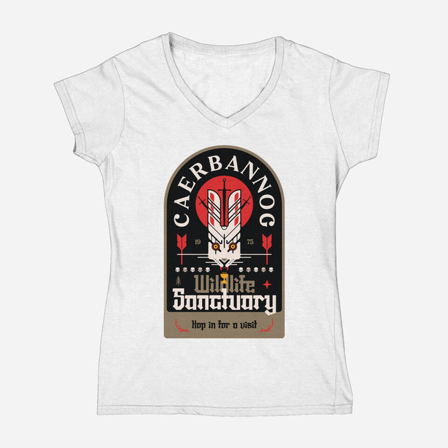 Wildlife Sanctuary-Womens-V-Neck-Tee-BadBox