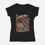 Astro Pugs-Womens-V-Neck-Tee-eduely