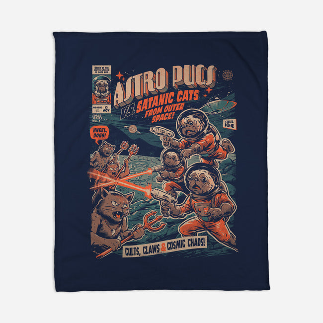 Astro Pugs-None-Fleece-Blanket-eduely