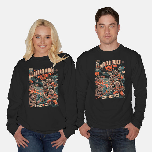Astro Pugs-Unisex-Crew Neck-Sweatshirt-eduely