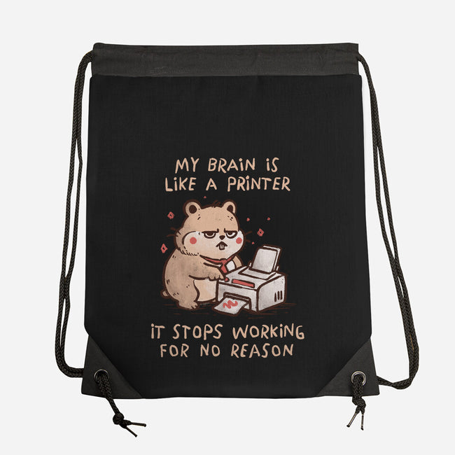 My Brain Is Like A Printer-None-Drawstring-Bag-koalastudio