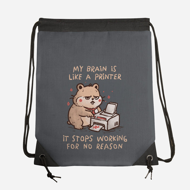 My Brain Is Like A Printer-None-Drawstring-Bag-koalastudio