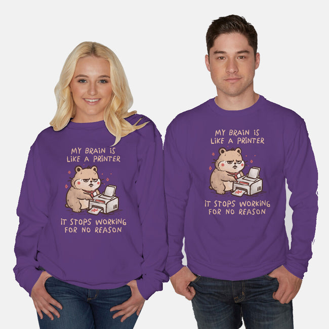 My Brain Is Like A Printer-Unisex-Crew Neck-Sweatshirt-koalastudio