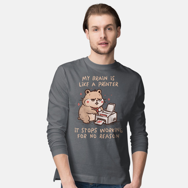 My Brain Is Like A Printer-Mens-Long Sleeved-Tee-koalastudio