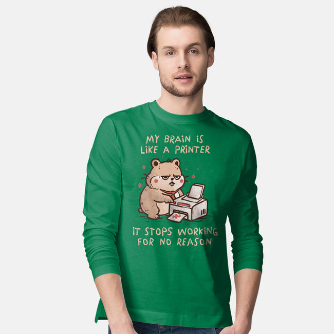 My Brain Is Like A Printer-Mens-Long Sleeved-Tee-koalastudio
