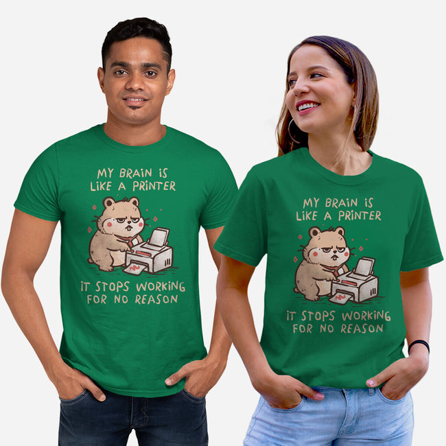 My Brain Is Like A Printer-Unisex-Basic-Tee-koalastudio