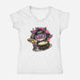 Shadow Rocker-Womens-V-Neck-Tee-glitchygorilla