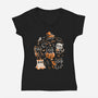 Spooky Kitten Family-Womens-V-Neck-Tee-eduely