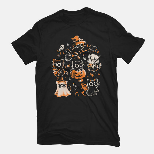 Spooky Kitten Family-Unisex-Basic-Tee-eduely