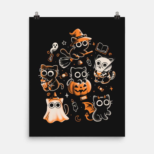 Spooky Kitten Family-None-Matte-Poster-eduely