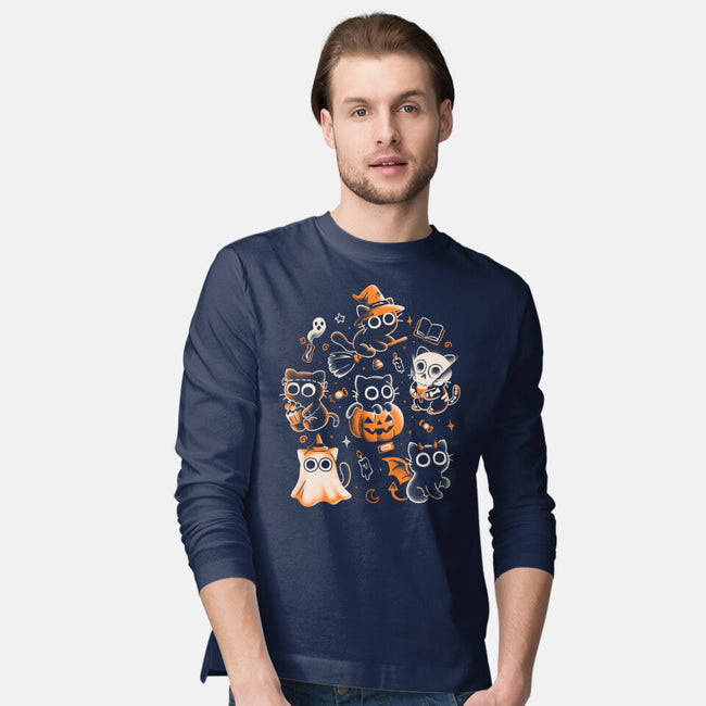 Spooky Kitten Family-Mens-Long Sleeved-Tee-eduely