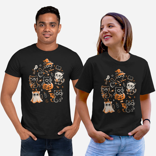Spooky Kitten Family-Unisex-Basic-Tee-eduely