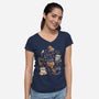 Spooky Kitten Family-Womens-V-Neck-Tee-eduely