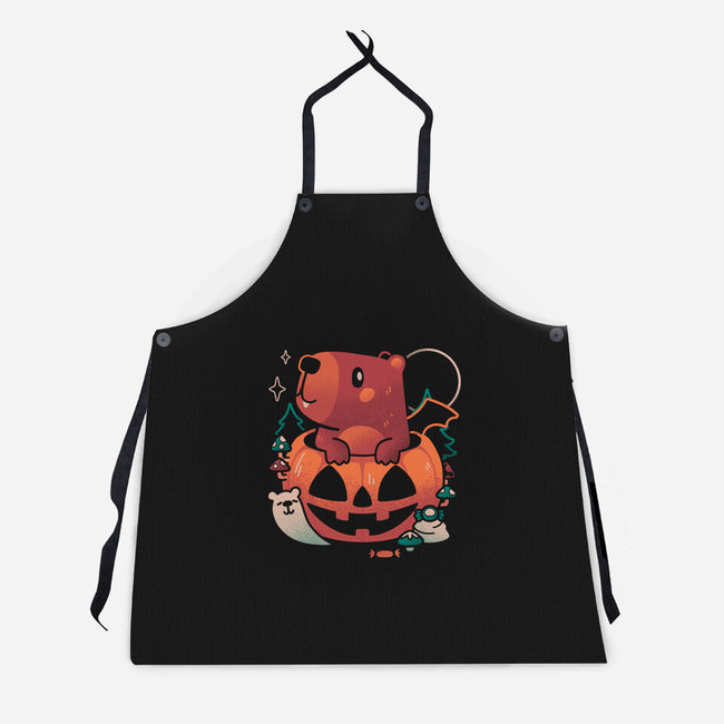 Capy Halloween-Unisex-Kitchen-Apron-eduely