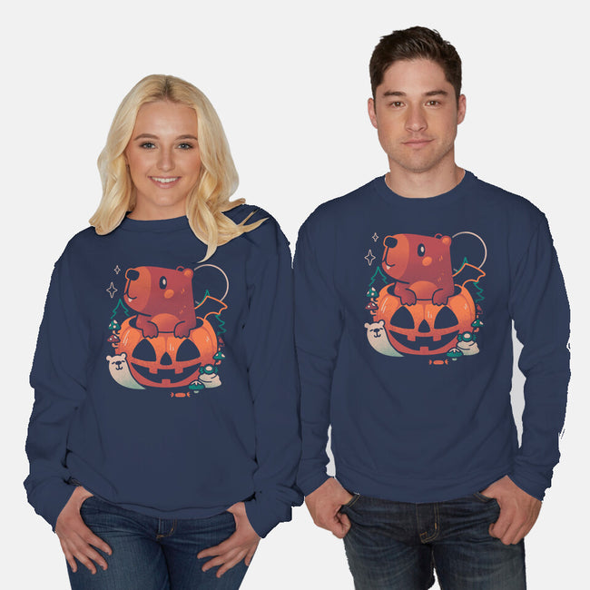 Capy Halloween-Unisex-Crew Neck-Sweatshirt-eduely