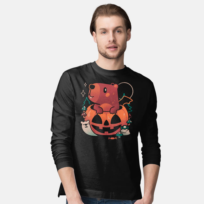 Capy Halloween-Mens-Long Sleeved-Tee-eduely