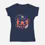 Trick Or Meow-Womens-V-Neck-Tee-eduely