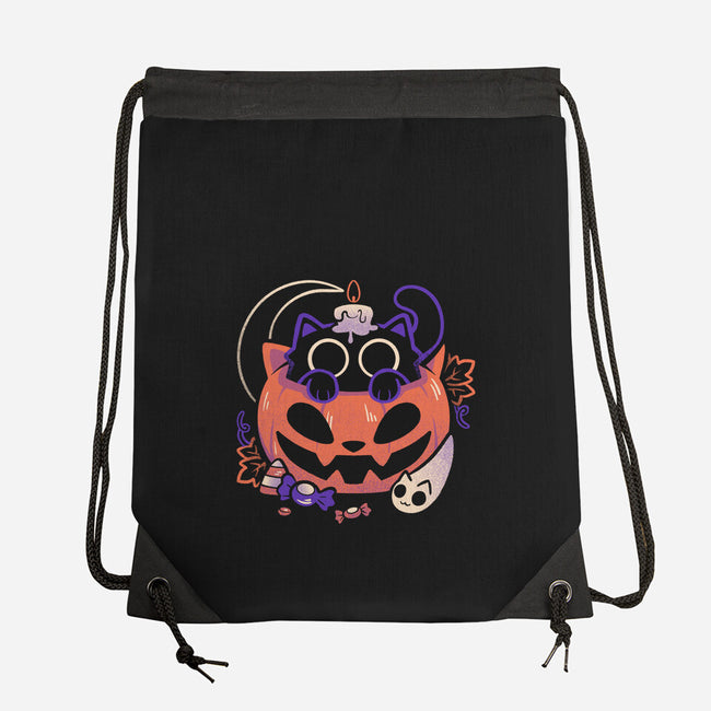 Trick Or Meow-None-Drawstring-Bag-eduely