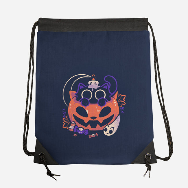 Trick Or Meow-None-Drawstring-Bag-eduely