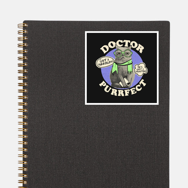 Doctor Purrfect-None-Glossy-Sticker-Estudio Horta