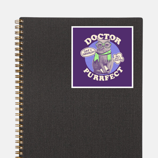 Doctor Purrfect-None-Glossy-Sticker-Estudio Horta