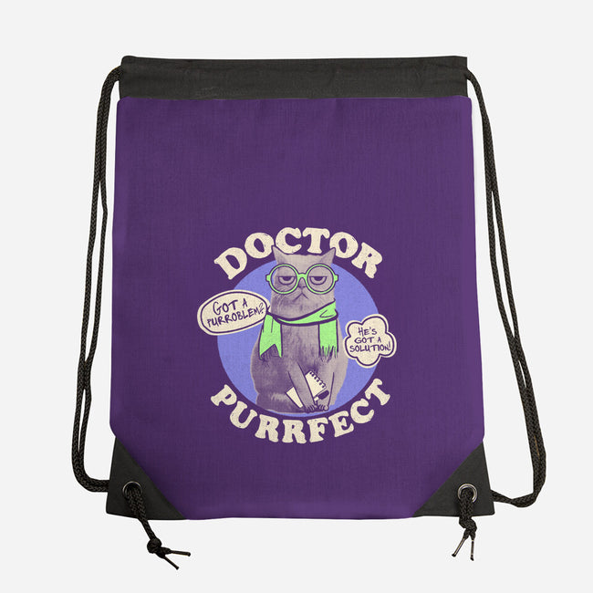 Doctor Purrfect-None-Drawstring-Bag-Estudio Horta
