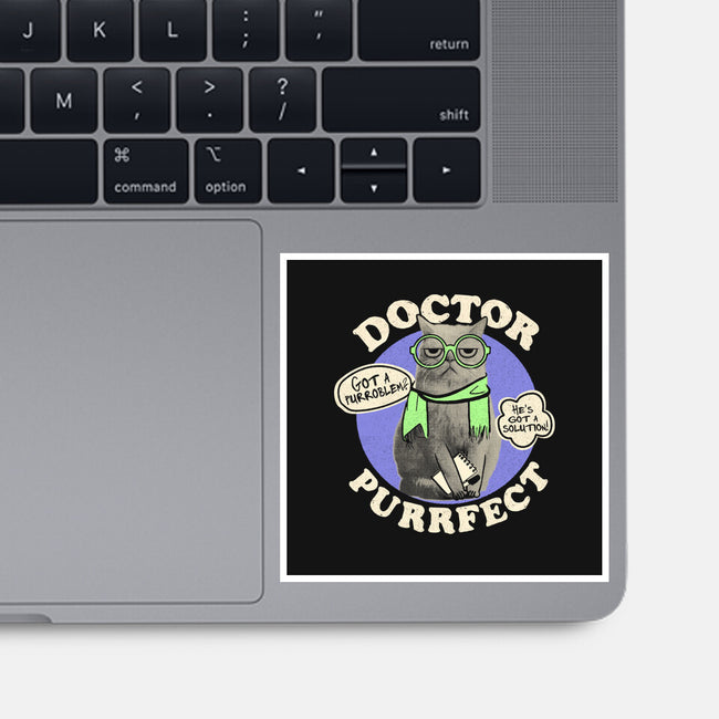 Doctor Purrfect-None-Glossy-Sticker-Estudio Horta
