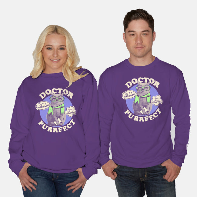 Doctor Purrfect-Unisex-Crew Neck-Sweatshirt-Estudio Horta