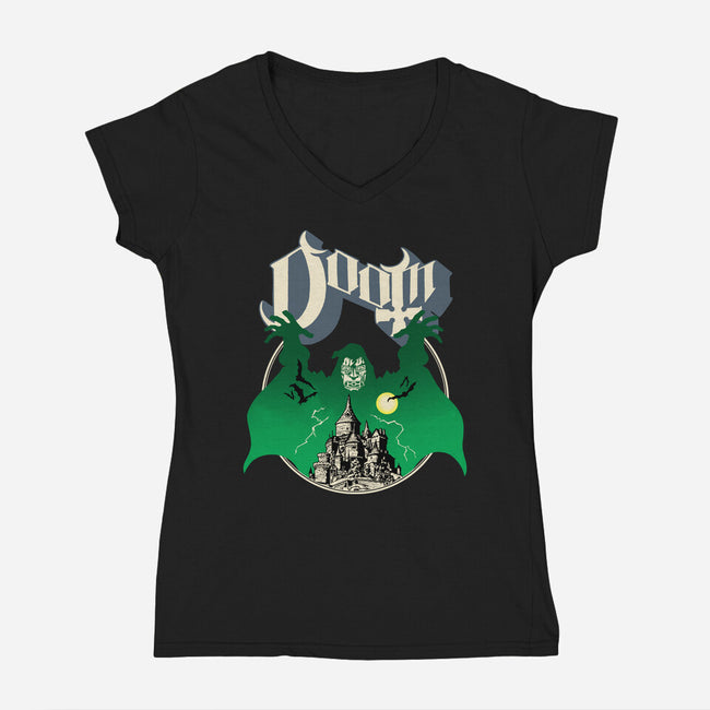 Ghost Doom-Womens-V-Neck-Tee-Barbadifuoco
