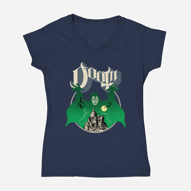 Ghost Doom-Womens-V-Neck-Tee-Barbadifuoco