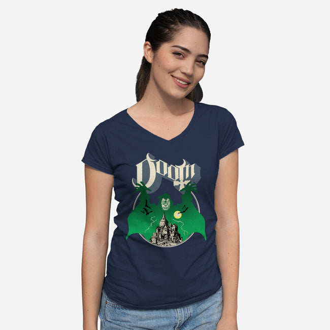 Ghost Doom-Womens-V-Neck-Tee-Barbadifuoco