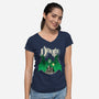 Ghost Doom-Womens-V-Neck-Tee-Barbadifuoco