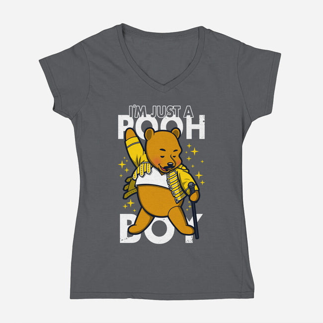 I'm Just A Pooh Boy-Womens-V-Neck-Tee-Boggs Nicolas
