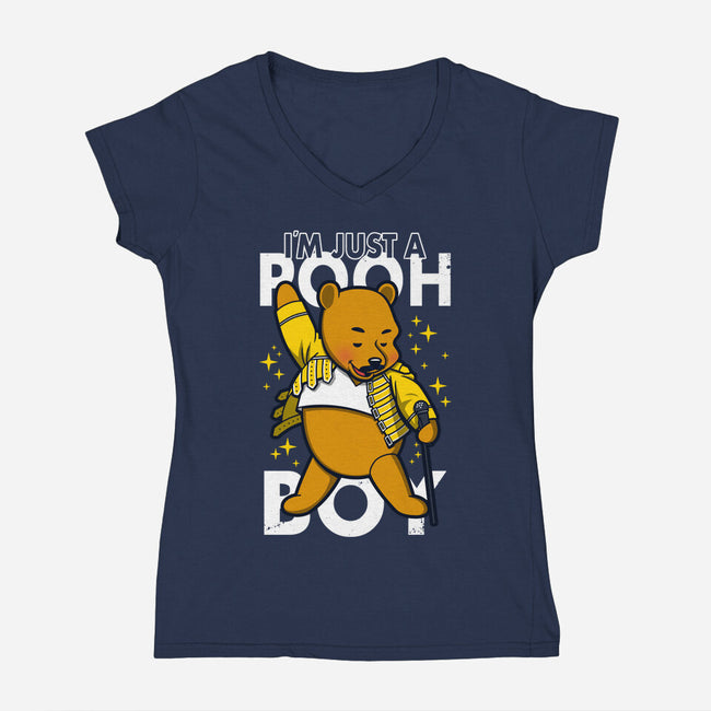 I'm Just A Pooh Boy-Womens-V-Neck-Tee-Boggs Nicolas