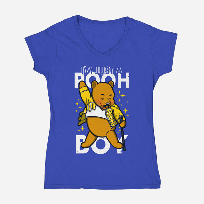 I'm Just A Pooh Boy-Womens-V-Neck-Tee-Boggs Nicolas