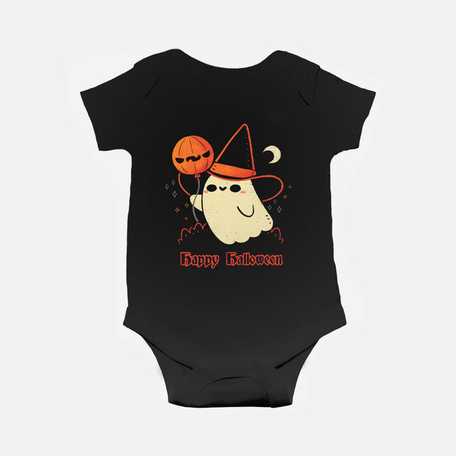 Happy Halloween Spooky Cute Ghost-Baby-Basic-Onesie-xMorfina