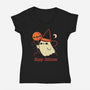 Happy Halloween Spooky Cute Ghost-Womens-V-Neck-Tee-xMorfina