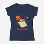 Happy Halloween Spooky Cute Ghost-Womens-V-Neck-Tee-xMorfina