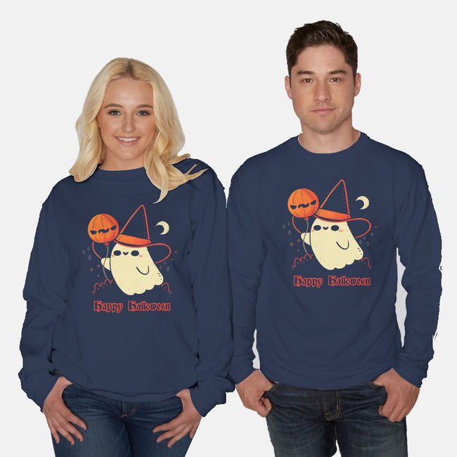Happy Halloween Spooky Cute Ghost-Unisex-Crew Neck-Sweatshirt-xMorfina