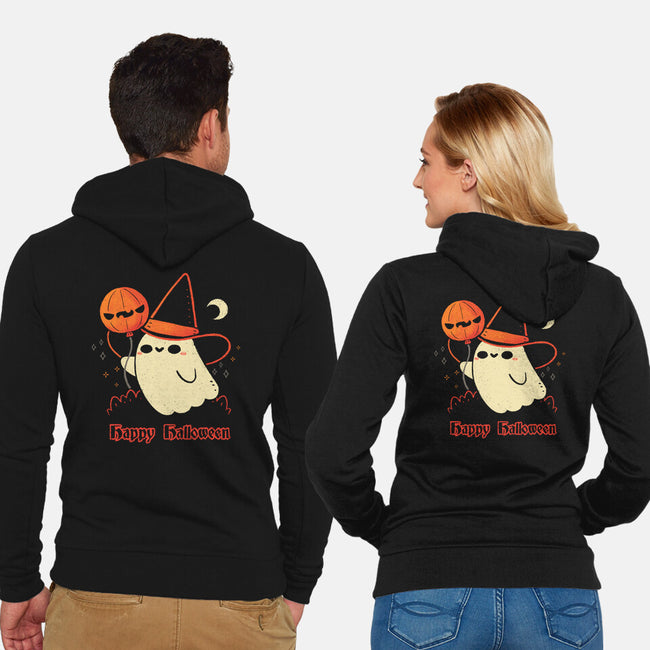 Happy Halloween Spooky Cute Ghost-Unisex-Zip-Up-Sweatshirt-xMorfina