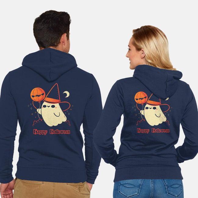 Happy Halloween Spooky Cute Ghost-Unisex-Zip-Up-Sweatshirt-xMorfina