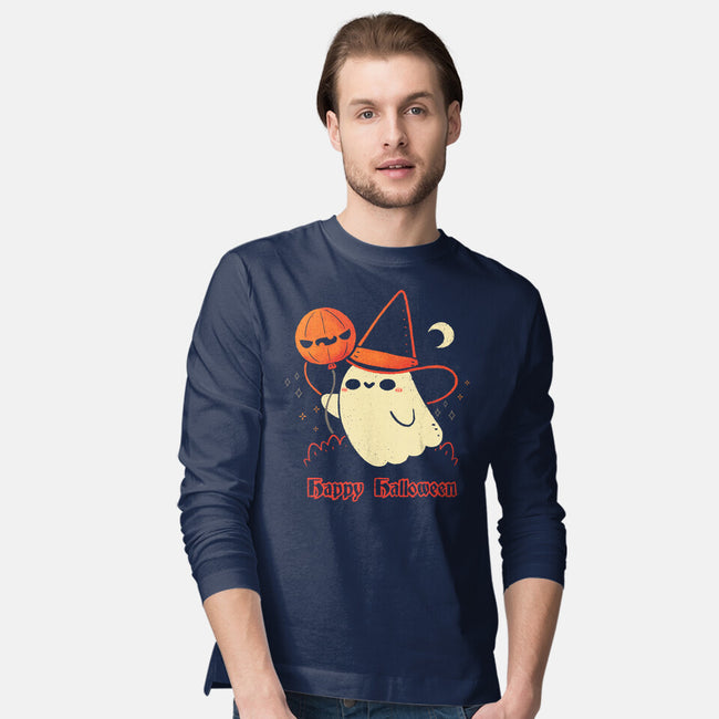 Happy Halloween Spooky Cute Ghost-Mens-Long Sleeved-Tee-xMorfina