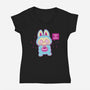 Halloween Labubu Trick Or Treat-Womens-V-Neck-Tee-xMorfina