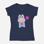 Halloween Labubu Trick Or Treat-Womens-V-Neck-Tee-xMorfina