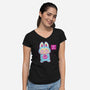 Halloween Labubu Trick Or Treat-Womens-V-Neck-Tee-xMorfina