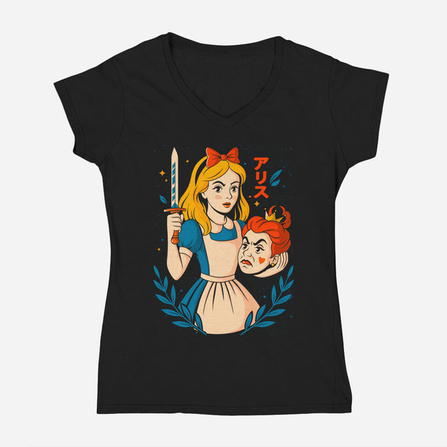 Off With Their Heads-Womens-V-Neck-Tee-Eoli Studio