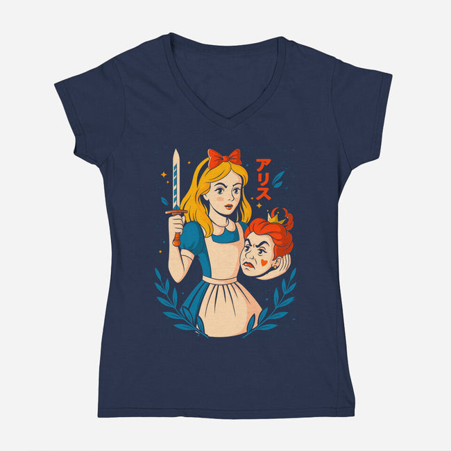 Off With Their Heads-Womens-V-Neck-Tee-Eoli Studio